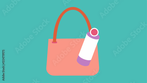 Portable Skincare A depiction of the rollon serum being carried in a stylish handbag representing the convenience and portability of the product.