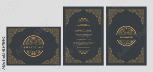 Elegant classic wedding invitation card