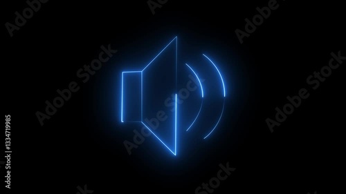 Wallpaper Mural Abstract glowing speaker icon animation on black background. 4k speaker icon animation. Torontodigital.ca