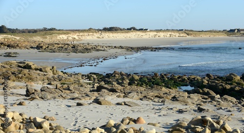 Obraz na płótnie La Torche au long de la côte en Bretagne Cornouaille Finistère France w salonie