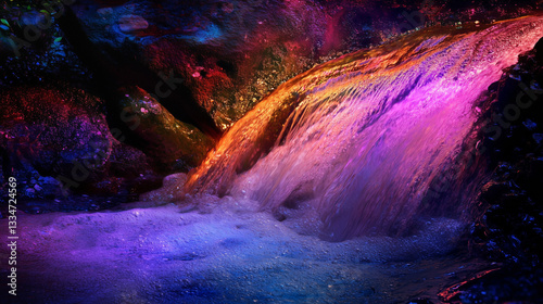 Surreal Abstract Nature Scene: Composition of Lights, Colors and Textures that Create a Mystical and Dreamy Environment for Use in Artistic and Environmental Projects – Generative AI