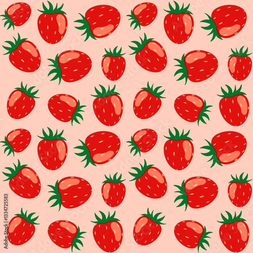 summer seamless pattern with strawberries