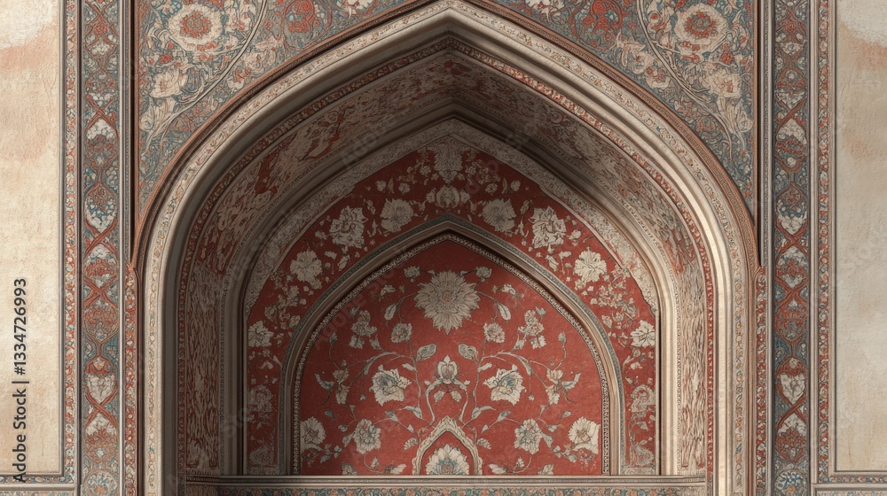 Obraz premium Intricate Floral Design in an Archway of Historic Architecture with Ornate Patterns
