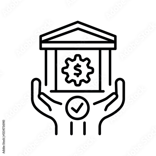 monetary policy line icon for digital and print projects.