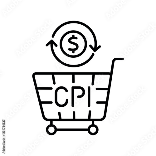 Consumer Price Index line icon for digital and print projects.