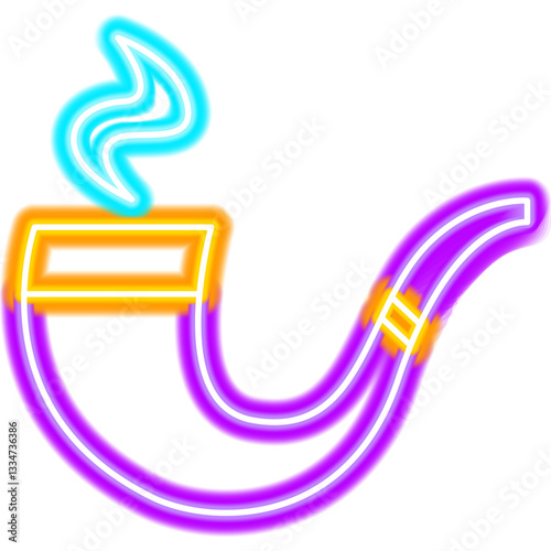 Tube Pipe Neon Icon. Vector Illustration of Happy Saint Patrick's. Clover Leaf Lucky Irish Holiday. Father's Day.