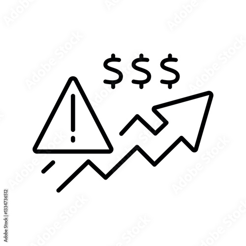 hyperinflation line icon for digital and print projects.