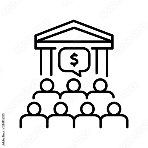 fiscal policy line icon for digital and print projects.