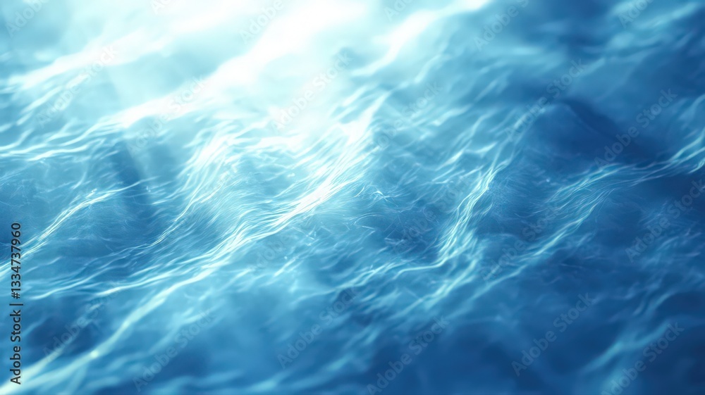 Fototapeta premium Abstract Blue and White Wavy Texture Background: Digital Art