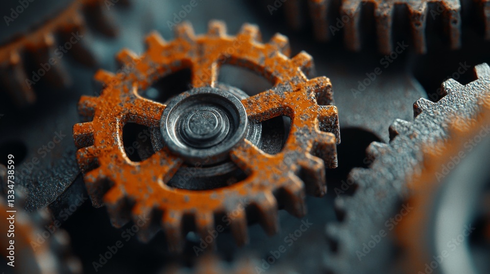 Rust Language Concept with Rusty Gears Emerging from Darkness Symbolizing Robust and Efficient Coding Rust Language Concept with Rusty Gears Emerging from Darkness Symbolizing Robust and Efficient Coding