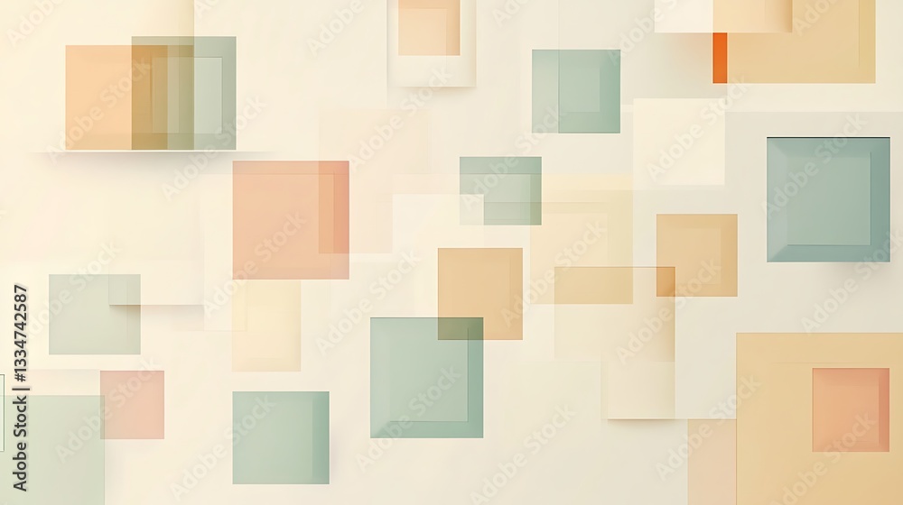 An abstract composition of overlapping and layered geometric square shapes An abstract composition of overlapping and layered geometric square shapes