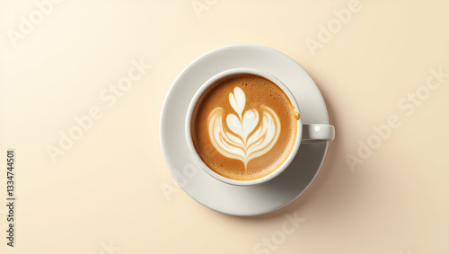 Delightful Flat Hot Cappuccino Coffee in a Light Brown Cup: A Cute Vector Illustration Isolated on Transparent Background for Your Drink Concept Needs