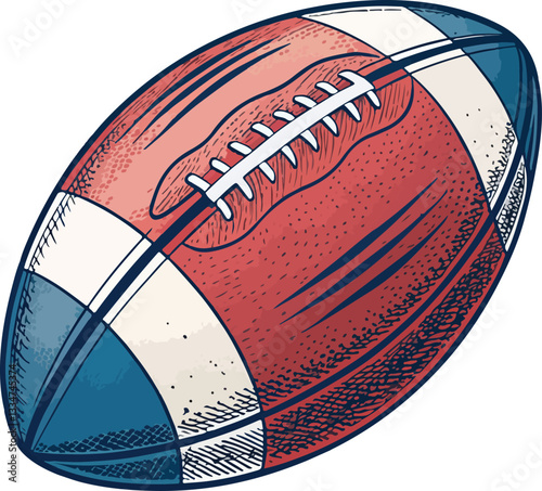 Vector Design of Oval Ball for American Football Sports