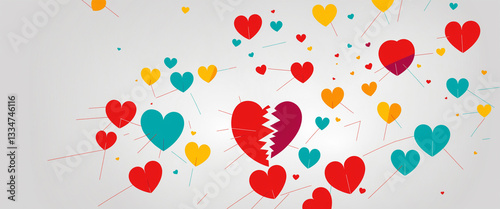 abstract colorful heart pat...