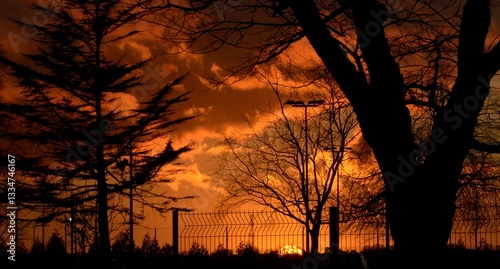 Obraz na płótnie Coucher de soleil à Quimper en Bretagne Cornouaille France w salonie