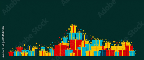 pyramid of colorful gift bo...