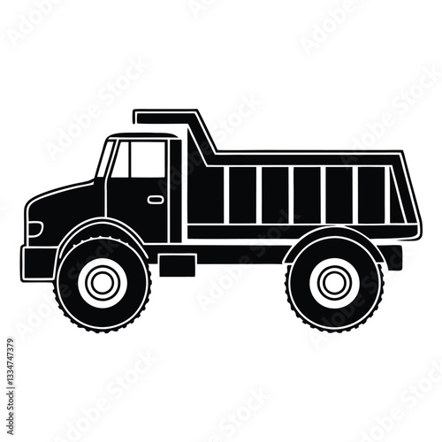 Large Industrial Dump Truck Silhouette Heavy Equipment Art