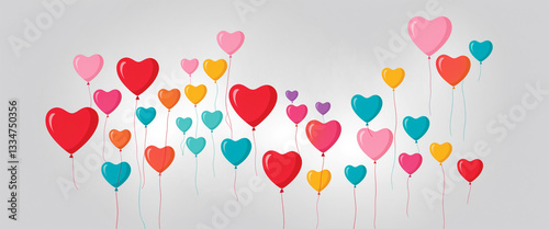 abstract vibrant heart-shap...