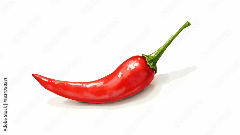 Hand Drawn Watercolor Illustration of Shishito Japanese Peppers - Perfect Nursery Art Clipart on White Background with Empty Space for Customization Hand Drawn Watercolor Illustration of Shishito Japanese Peppers - Perfect Nursery Art Clipart on White Background with Empty Space for Customization
