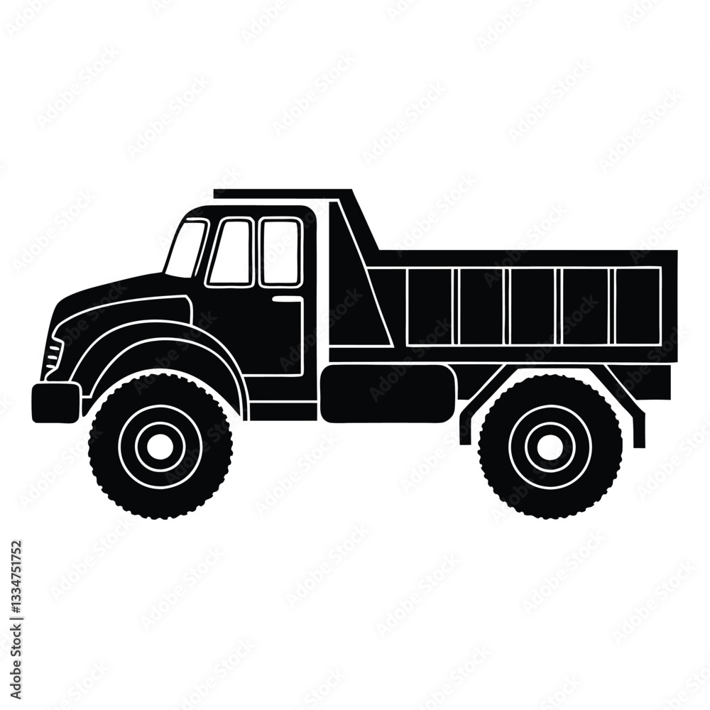 Dump Truck Outline Silhouette Heavy Vehicle Illustration Dump Truck Outline Silhouette Heavy Vehicle Illustration