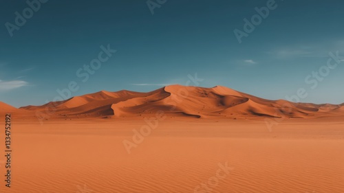Vast Orange Sand Dunes Under a Clear Blue Sky