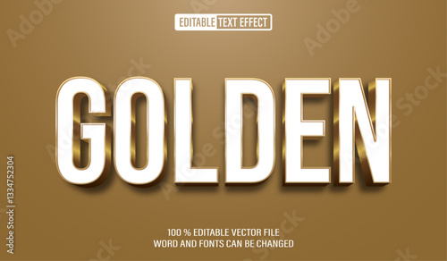 Golden 3d editable text effect style