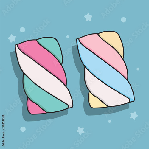 Coloful twister marsmallow vector images