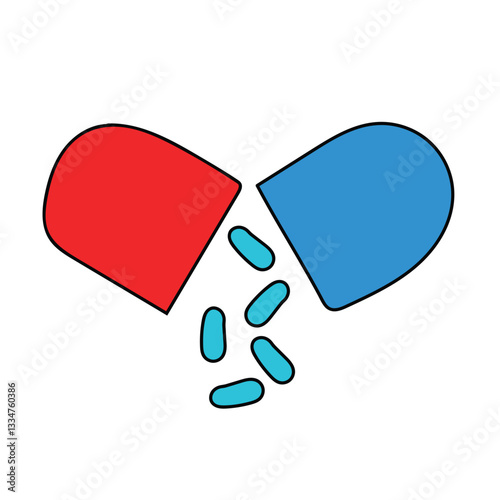 Colorful medical pills capsules vector illustration