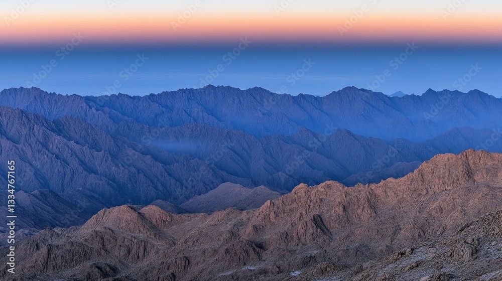 Fototapeta premium Mountain Range Sunrise Panorama