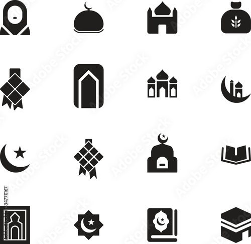 Islamic Icon Set – Ramadan, Mosque, and Religious Symbols