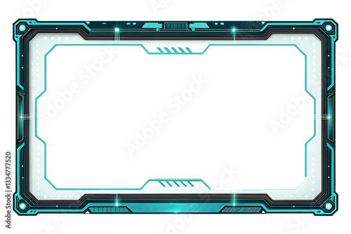 Futuristic teal and black tech frame