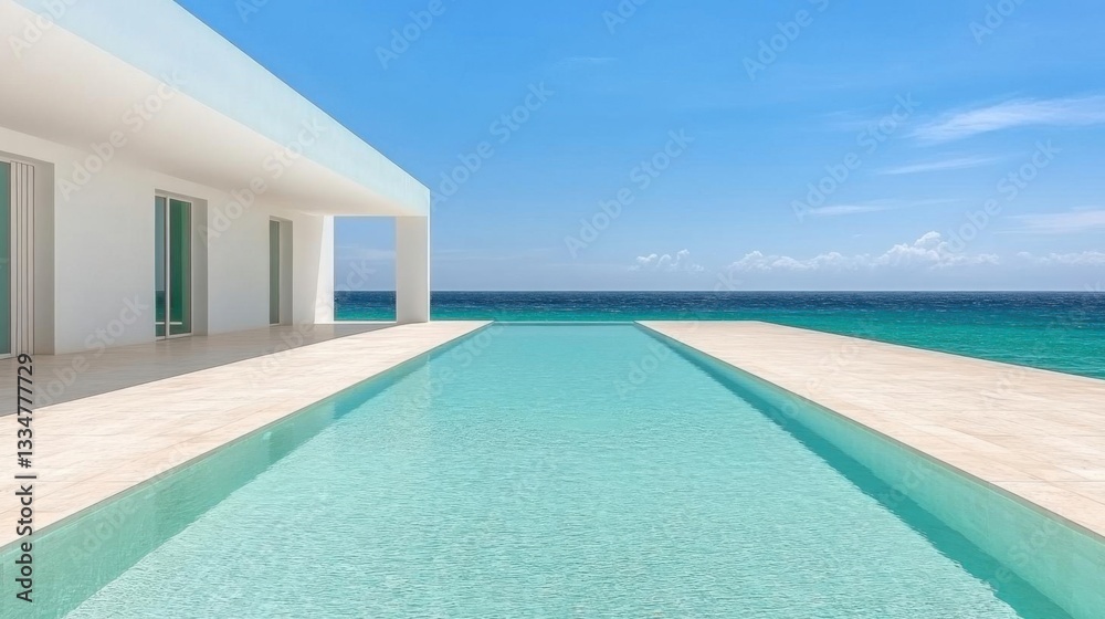 Obraz premium Oceanview Poolside Minimalist Villa