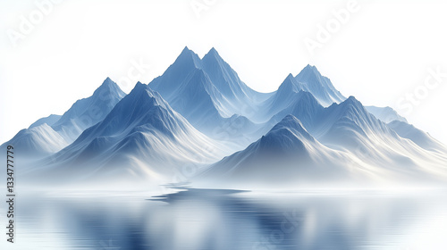 Wallpaper Mural White mountains reflected in the winding river Torontodigital.ca