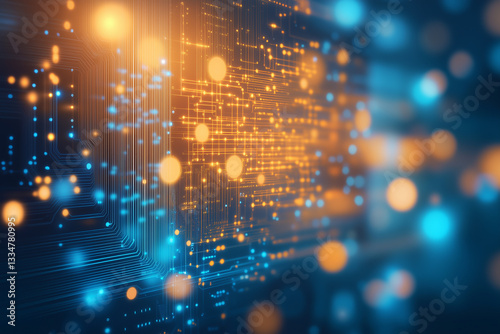 Wallpaper Mural Light and shadow effect of technology circuit board Torontodigital.ca