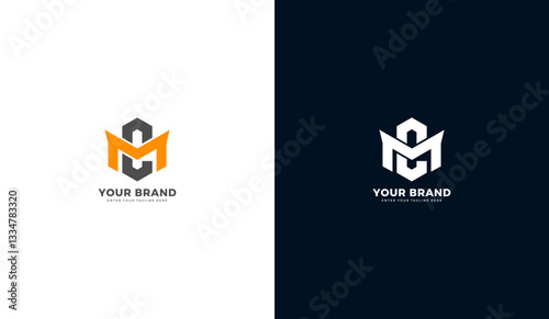 MC letter bold logo, abstract. CM icon