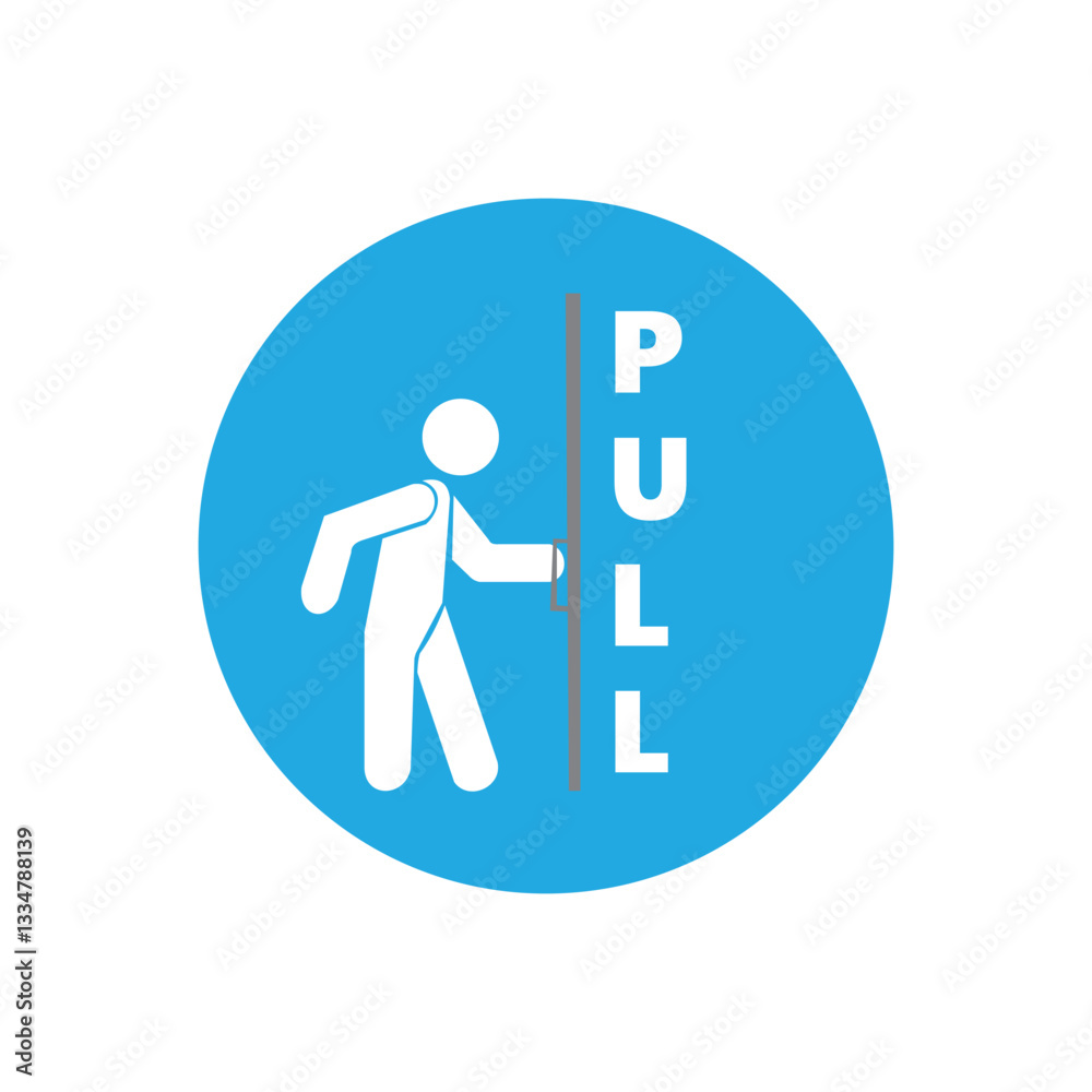 Pull To open Door sticker Vector illustration 03 Pull To open Door sticker Vector illustration 03