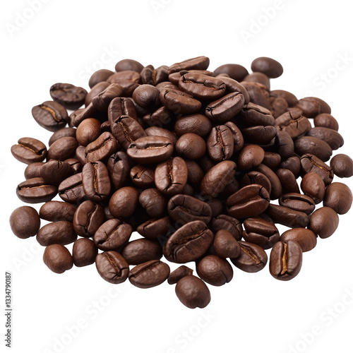 A Neat Pile of Medium-Dark Roasted Coffee Beans