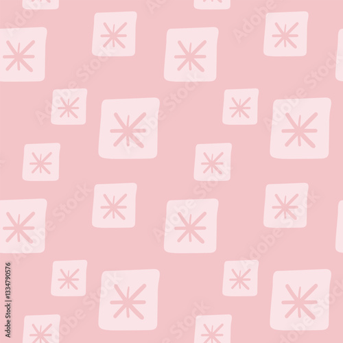 Abstract shapes seamless pattern. Hand drawn geometric vector illustration.	