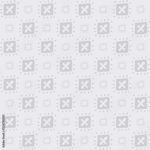 Abstract shapes seamless pattern. Hand drawn geometric vector illustration.	