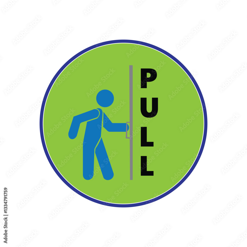 Pull To open Door sticker Vector illustration 10 Pull To open Door sticker Vector illustration 10