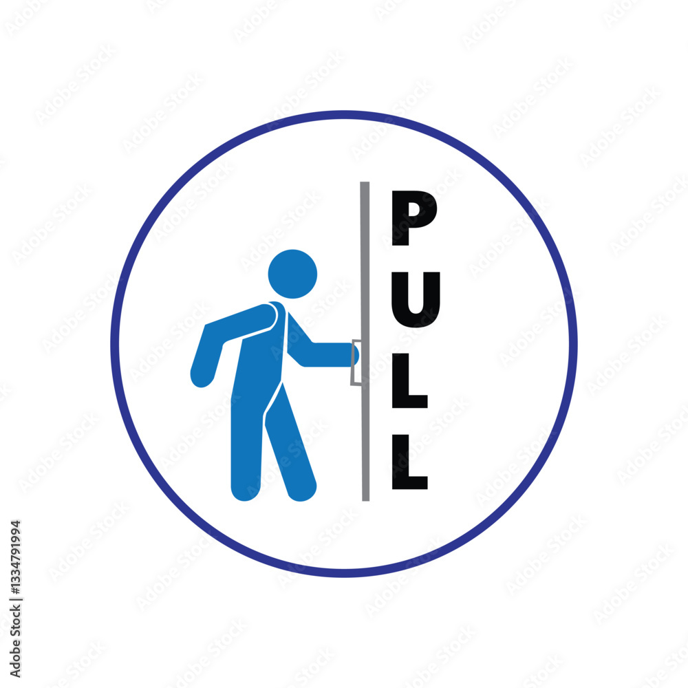 Pull To open Door sticker Vector illustration 11 Pull To open Door sticker Vector illustration 11