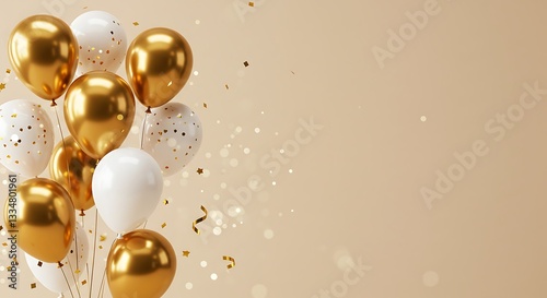 Golden Balloons Cluster for Party Decoration