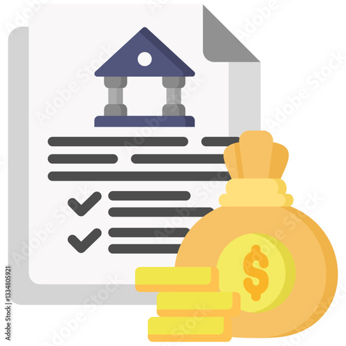 Monetary Policy icon in Flat Color Style. Simple Vector Design. Simple Vector Flat Icon