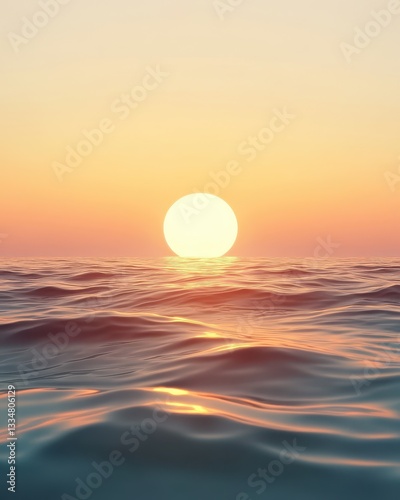 Wallpaper Mural Serene Sunset Over Calm Ocean Waves with Warm Color Palette Torontodigital.ca