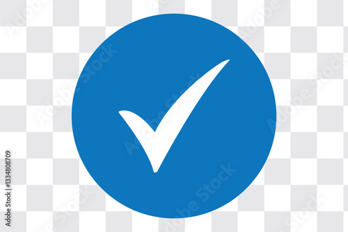 Blue check mark tick verification icon symbol vector.