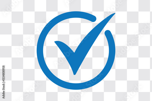 Blue check mark tick verification icon symbol vector.