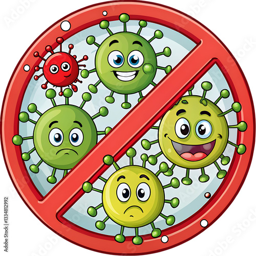 Stop Viruses! Cartoon Image