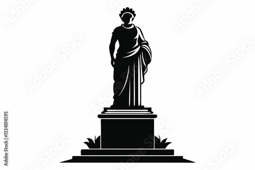 statue line art silhouette vector illustration