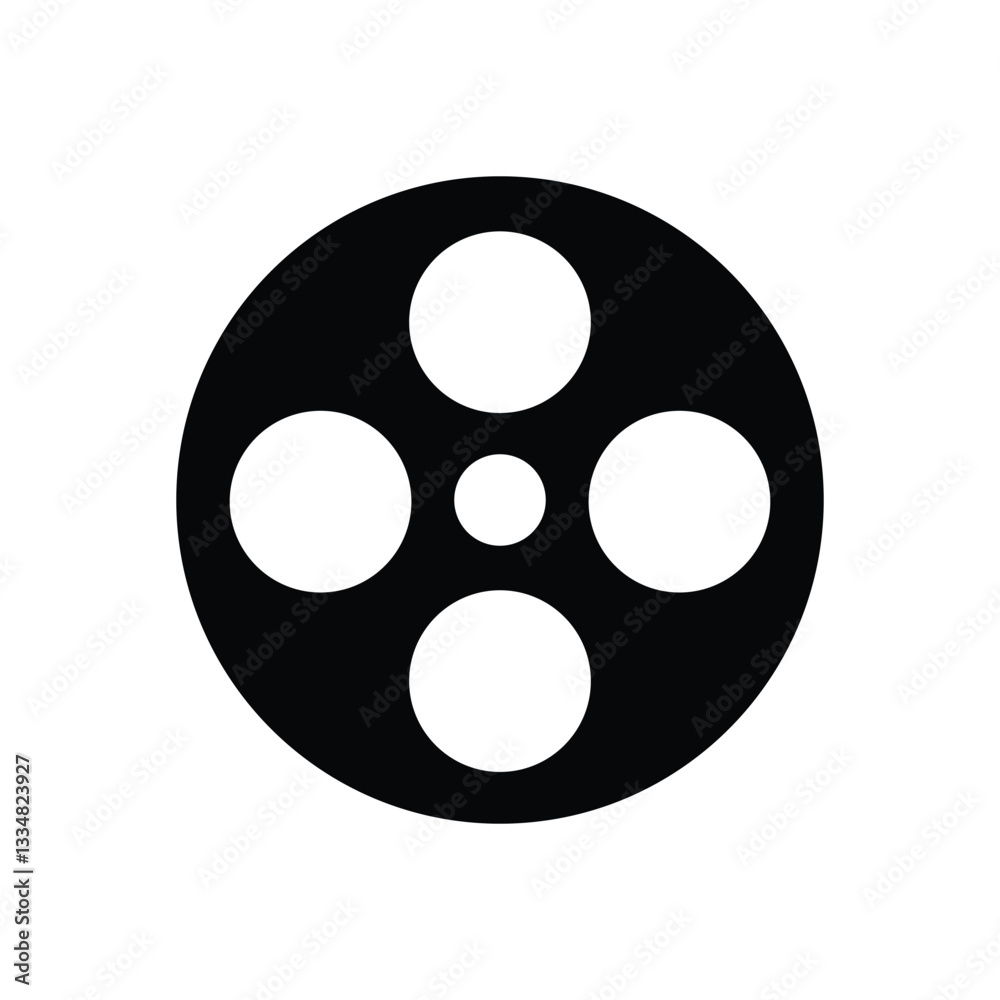 Film reel icon vector on white background. movie reel, cinema icon Film reel icon vector on white background. movie reel, cinema icon