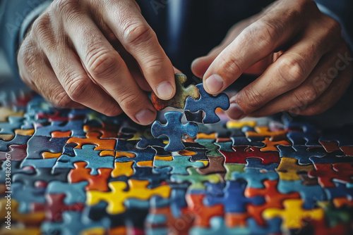 Businessman holding Solutions develops and implements strategies to address business challenges and improve performance by finding effective and innovative approaches to solve problems
